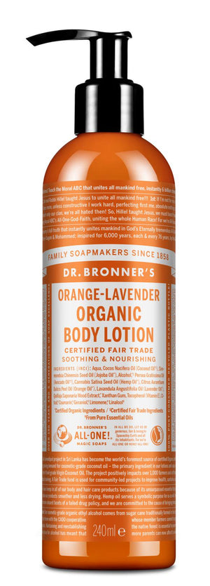 Laranja Alfazema - Loção Corporal Hidratante Biológica 240ml - Dr.Bronner's