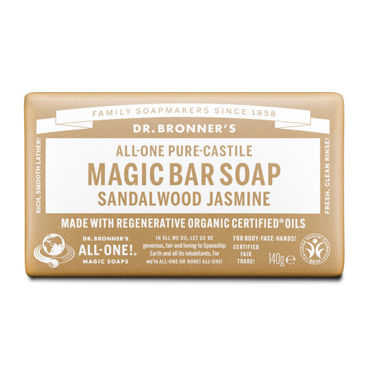 Sabonete Barra Biológico Jasmim Sândalo da Dr. Bronner's 140g 