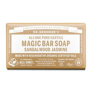 Sabonete Barra Biológico Jasmim Sândalo da Dr. Bronner's 140g 