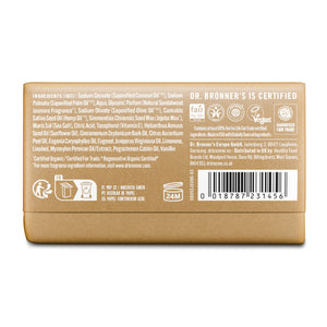 Sabonete Barra Biológico Jasmim Sândalo da Dr. Bronner's 140g  verso