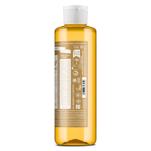 SAbonete líquido biológico Jasmim Sândalo Dr. Bronner's 240 ml - vista lateral