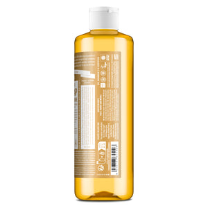 SAbonete líquido biológico Jasmim Sândalo Dr. Bronner's 475 ml - vista lateral