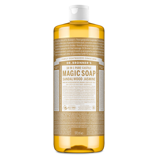 SAbonete líquido biológico Jasmim Sândalo Dr. Bronner's 945 ml