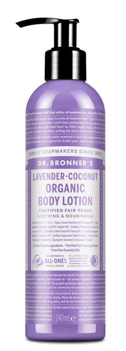 Alfazema Coco - Loção Corporal Hidratante Biológica 240ml - Dr.Bronner's