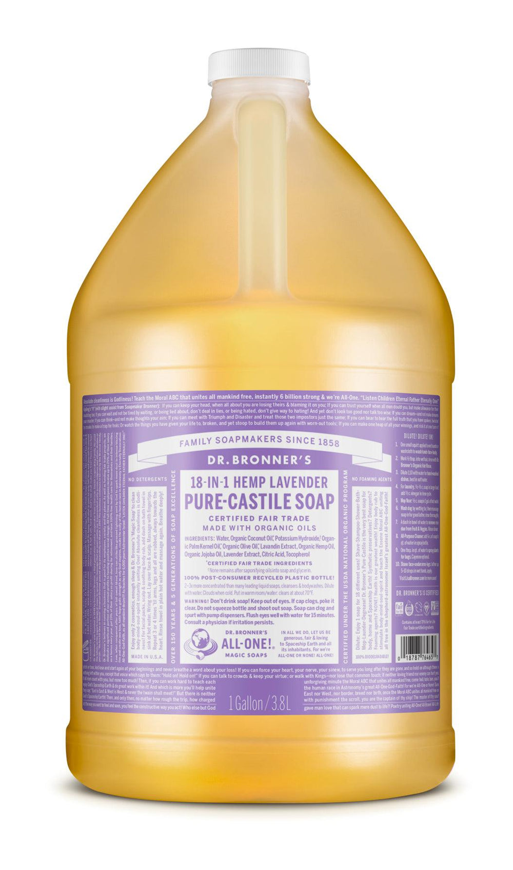 Alfazema - Sabonete Líquido Biológico de Castela 3.8L - Dr.Bronner's
