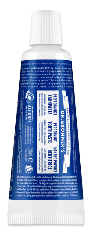 Hortelã-Pimenta - Dentífrico Biológico 28g tamanho viagem - Dr.Bronner's