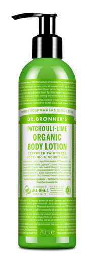 Patchouli Lima - Loção Corporal Hidratante Biológica 240ml - Dr.Bronner's