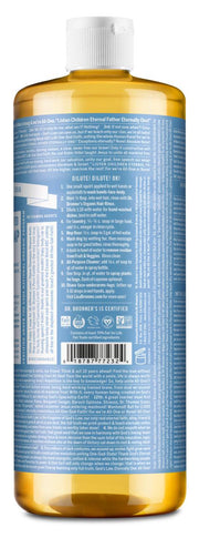 Suave-Bebé - Sabonete Líquido Biológico de Castela 945ml (lateral) - Dr.Bronner's